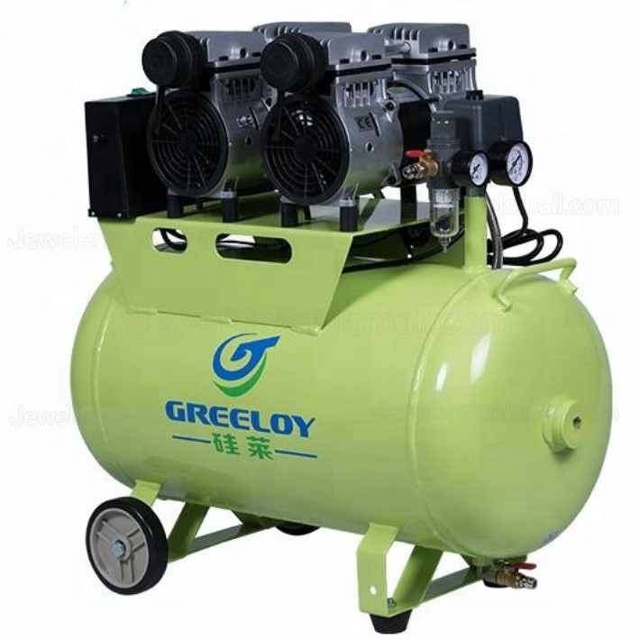 Greeloy® GA-82 Oilless Air Compressor Double Motor for Jewelry Making Lab Automation Fields